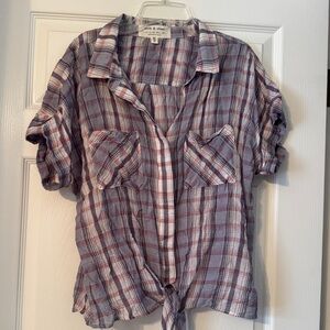 Anthropologie Cloth & Stone Plaid button up Shirt